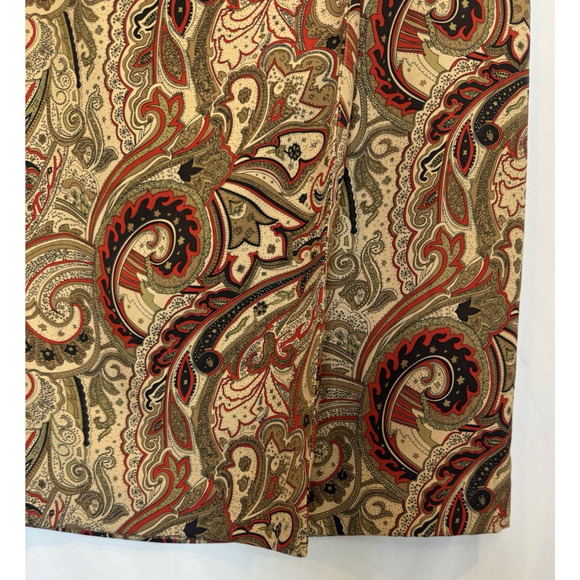 Peck & Peck Silk Paisley Wrap Maxi Skirt Size 6 Old Money Quiet Luxury Preppy - Picture 3 of 11